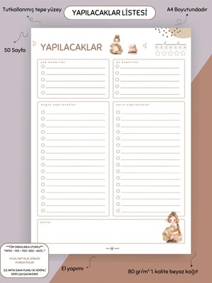 Mikasso Yapılacaklar Ders Çalışma Planlayıcısı - A4 Dikey -  50 Sayfa - Pl-5- Tüm Sınavlarla Uyumludur Karto