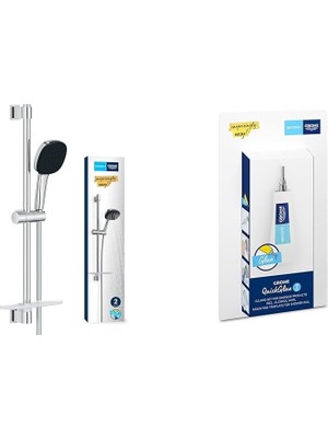 Belirtilmemiş Grohe Vitalio 110 Sürgülü Duş Seti + 2 Adet Quickglue Banyo Yapıştırıcı Seti