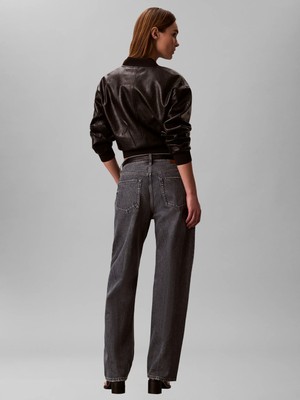 Calvin Klein Kadın / Kız Gri Calvin Klein 90S Straıght Blue As, Sco, Sh, 25 Gri Kadın Kot Pantolon