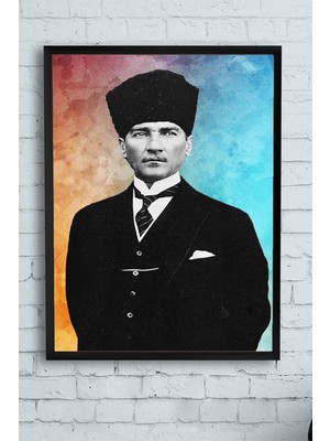 Belirtilmemiş Postermanya (PSTER13965) Mustafa Kemal Atatürk Tasarım Çerçeveli Tablo (21X30CM)