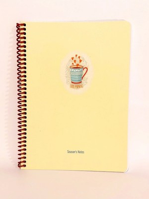 Mikasso 80 Sayfa Çizgisiz Telli Defter Kahve Temalı 16X22 cm 60 gr Beyaz Kağıt Karton Spiralli Çizgisiz Orta