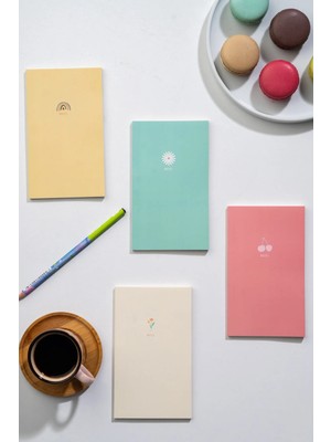 Mikasso 4'lü Çizgisiz Defter Seti 10 x 15CM 64 Sayfa Okul Defteri Mini Defter Hediyelik Defter Pastel Series