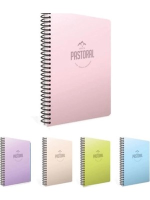 Mikasso Pastoral A5 Telli Defter Pp Kapak Kareli 72 Yaprak Karton Spiralli Kareli 100 Yaprak Büyük Boy Turun