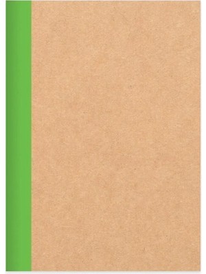 Mikasso Çizgili Stickerli Kraft Kapak Defter Yeşil 18,5*26 50 Yp. Karton Düz Çizgili 50 Yaprak Orta Boy Yeşi