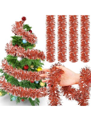 Belirtilmemiş Yenigeldi 1 Adet 1.7 Metre Kırmızı Kalın Yılbaşı Püskül Süsü Tinsel Garland,süs T77, Kırmızı