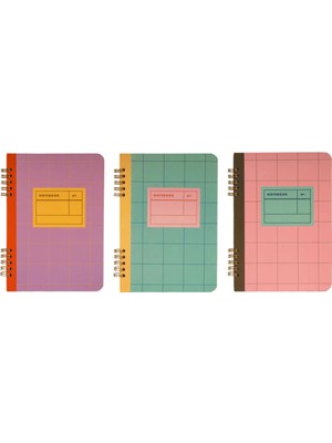 Mikasso Inkerie Çizgili Telli A5 Defter Sert Spiralli Çizgili 96 Yaprak Orta Boy Mavi Not Defteri A5