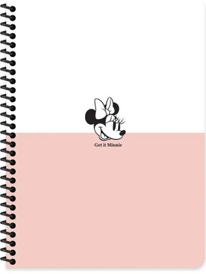 Mikasso 16X22 cm 80 Yaprak Çizgisiz Telli Karton Kapak Hafif Defter 60 gr Beyaz Kağıt Minnie Mouse Karton Sp