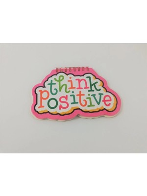 Mikasso Think Positive Telli Not Defteri Karton Spiralli Çizgisiz Küçük Boy Beyaz Not Defteri A6 Konsept Def