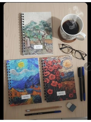 Mikasso Telli Defter Çizgili 3 Adet 9,5 x 13,5 cm Ebatlarında 75 Sayfa Her Biri Karton Spiralli Çizgili 72 Y