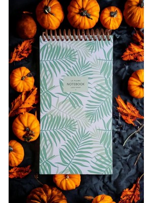 Mikasso Çizgili 10X19 cm Ebat 80 Yaprak Karton Kapak Telli Defter Krem Renk 60 gr Hafif Kağıt Not Defteri Ka