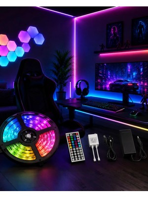 SBN - Store 5 Metre Rgb LED Şerit Kumandalı 5050 Renk Değiştiren LED Strip