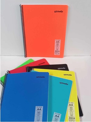 Mikasso Defter 60 Yaprak A4 Çizgili Telli ( 2 Adet ) Sert Spiralli Çizgili Büyük Boy Çok Renkli Okul Defterl