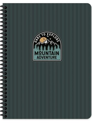Mikasso A4 Çizgisiz 80 Yaprak Outdoor Karton Kapak Telli Defter Karton Spiralli Çizgisiz Orta Boy Lacivert K