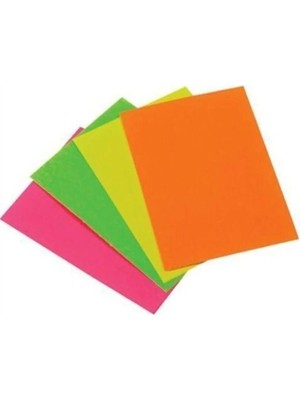 Mikasso Umur- 50*70 Fosforlu Fon Karton 10 Adet 5 Renk 2-Şer Adet Karton Düz Renkli Orta Boy Mavi Not Defter