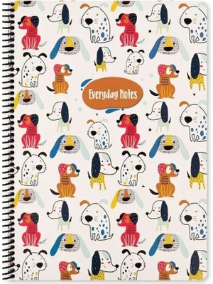Mikasso Çizgili 16X22 cm 80 Yaprak Karton Kapak Telli Defter 60 Gram Beyaz Sayfa Animal Friends Karton Spira
