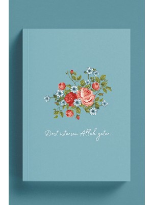 Mikasso Dost Istersen Allah Yeter Islami Defter (Ayet-Hadisli) Karton Düz Noktalı Orta Boy Çok Renkli Not De