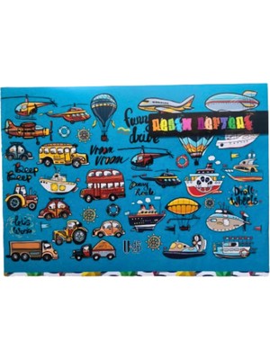 Mikasso 60 Yaprak Resim Defteri Orta Boy 21X29.5 cm Kenarı Cırtlı 1 Adet Karton Düz Çizgisiz Orta Boy Mavi R
