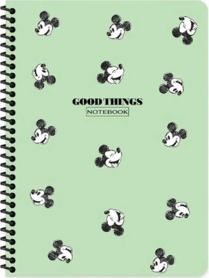 Mikasso Mickey Mouse 20X28 cm Çizgisiz 80 Yaprak Telli Defter Karton Kapak 60 gr Beyaz Kağıt Karton Spiralli