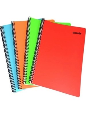 Mikasso Telli Defter A4 72 Yaprak 4 Adet (2 Adet Kareli 2 Adet Çizgili) Sert Spiralli 72 Yaprak Orta Boy Çok