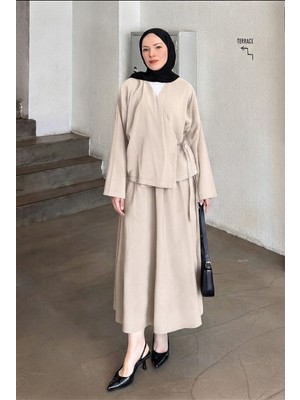 Trendparis Modern Kruvaze Takım Krem