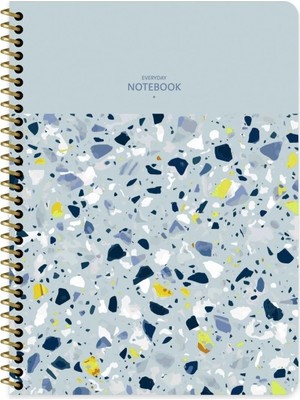Mikasso 16X22 cm Çizgisiz Telli Defter Beyaz Sayfalı 80 Yaprak Plastik Kapak Sert Spiralli Çizgisiz Orta Boy