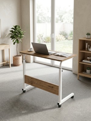 Homedora Royal Modern Yükseklik Ayarlı Çalışma Masası - (Tekerli) 80X40