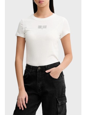 Tommy Jeans Logolu Pamuklu Bisiklet Yaka T Shirt Bayan T Shirt DW0DW21841 Ybl