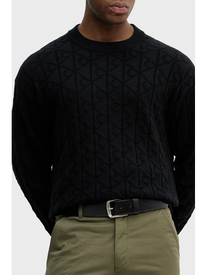 Calvin Klein Pamuklu Relaxed Fit Tamamı Logolu Kazak LV04RE301GUB1 Erkek Kazak LV04RE301G Ub1