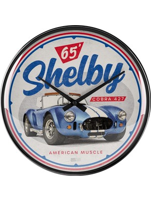 Nostalgic Art Nostalgic-Art Retro Duvar Saati, Ø 12,2 Inç, Shelby – American Muscle 427 – Shelby Hayranları Için Hediye Fikri, Resmi Lisans Ürünü (Olp), Büyük Mutfak Kilidi, Vintage Tasarım