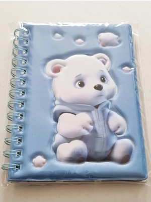 Mikasso Spiralli Kabartmalı Soft Kapak 13X18CM Hatıra Günlük Renkli Resimli Çizgili Kalın 60Y Not Defteri Yu