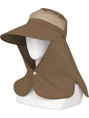 Ense Korumalı Outdoor Şapka - Fileli - Kahve - Savex
