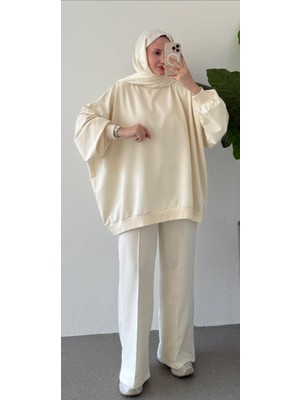Suede Style 3044-2 - Şık Rahat Oversize 2 Iplik Salaş Kadın Altüst Takım