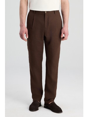 D'S Damat Ds Damat Relaxed Fit Kahverengi Düz Jogger Pantolon