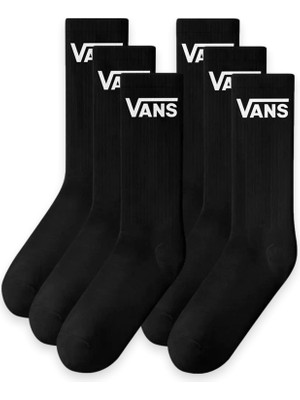 Vans VN000QCB Classic Crew x 6 Socks Siyah Unisex Çorap