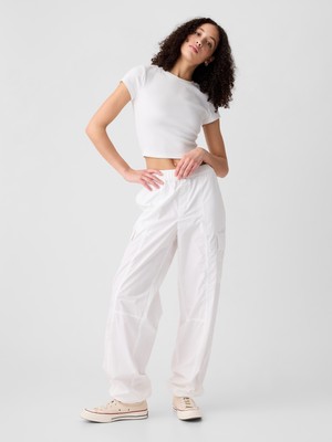 Gap Kadın Kırık Beyaz Kargo Paraşüt Pull-On Pantolon
