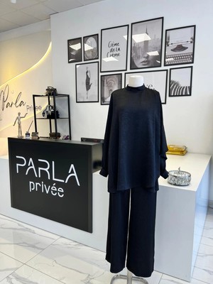 Otto Desigen Omuzdan Düğmeli Pantolonlu Tunik Takım