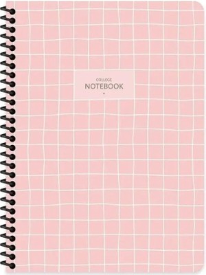 Mikasso Çizgili 16X22 cm 80 Yaprak Plastik Kapak Telli Defter 60 Gram Beyaz Sayfa Coffee Yumuşak Spiralli Çi