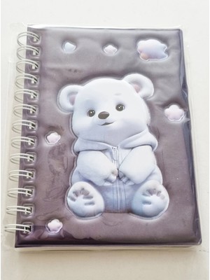 Mikasso Spiralli Kabartmalı Soft Kapak 13X18CM Hatıra Günlük Renkli Resimli Çizgili Kalın 60Y Not Defteri Yu
