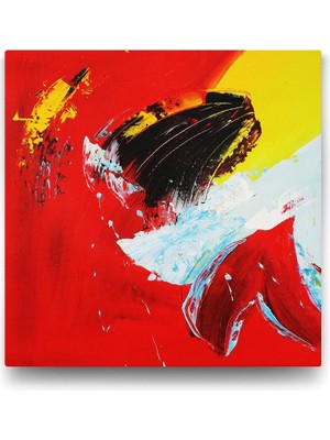 Belirtilmemiş Tabloshop Kırmızı Doğaçlama Tablo - 70X70CM