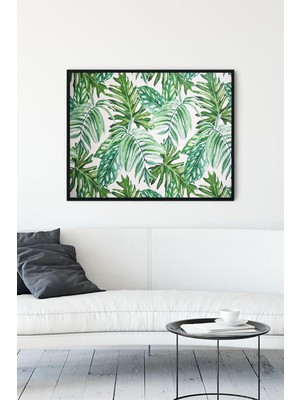 Belirtilmemiş Postermanya (PSTER10619) Dekoratif Yaprak Sanatsal Çerçeveli Tablo (50X70CM)