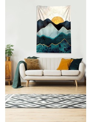 Belirtilmemiş Pelangi Multirenk Güneşin Doğuşu Sunset Tutmaz Kadife Kumaş Duvar Örtüsü Duvar Halısı Tapestry