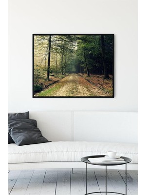 Belirtilmemiş Postermanya (PSTER10722) Ağaçlı Yol Doğa Manzara Çerçeveli Tablo (30 x 40CM)