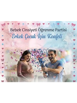 Gemar Konfeti Cinsiyet Belirleme Baby Shower - Erkek