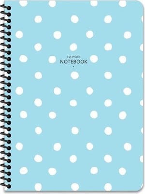 Mikasso Çizgili 16X22 cm 80 Yaprak Plastik Kapak Telli Defter 60 Gram Beyaz Sayfa Puantiye Yumuşak Spiralli