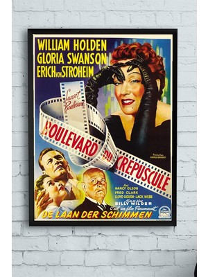 Belirtilmemiş Postermanya (PSTER13447) Sunset Boulevard Film Afişi Çerçeveli Tablo (50X70CM)
