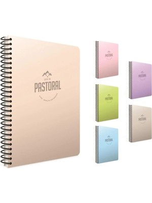Mikasso Pastoral Spiralli Pp Kapak Defter 17X24CM 60 Yaprak Çizgili (4 Lü Paket) 3249 Karton Spiralli Çizgil