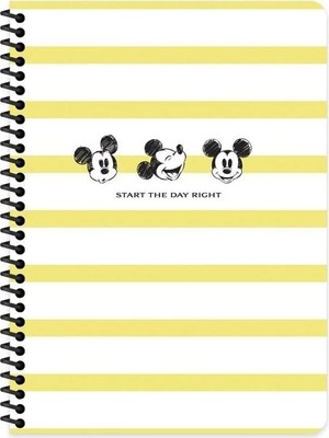 Mikasso Mickey Mouse 20X28 cm Çizgisiz 80 Yaprak Telli Defter Karton Kapak 60 gr Beyaz Kağıt Karton Spiralli
