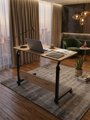 Homedora Royal Modern Yükseklik Ayarlı Çalışma Masası - (Tekerli) 80X40