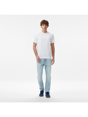 Calvin Klein Erkek Mavi Calvin Klein Slım Taper Marbled B, Ef8, 30, 35 Mavi Erkek Kot Pantolon