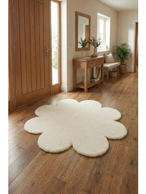 Halı Special Çiçek Yumuşak Peluş Halı - Kaymaz, Yıkanabilir, Antre, Hol, Giyinme Odası, Makyaj Masası Önü Halısı